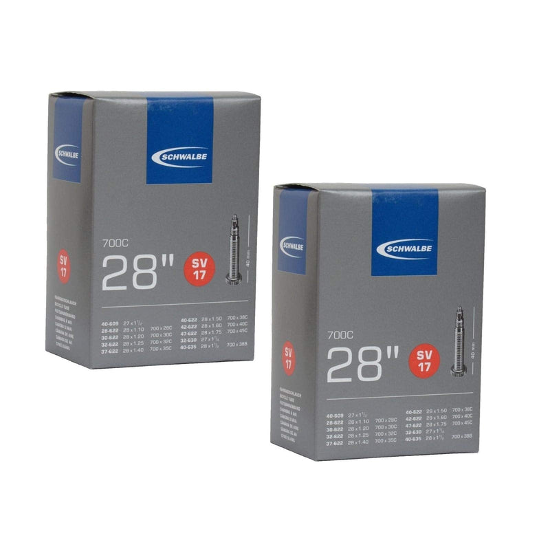 [Australia - AusPower] - Schwalbe SV17 Inner Tubes - 700 x 28-45c / 28 27", Presta 40mm Valve (2 Pack) 