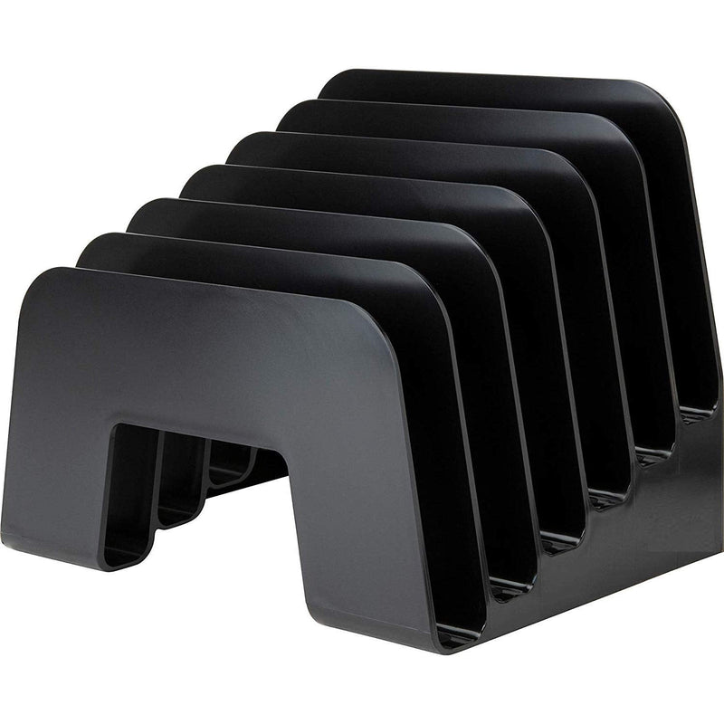 [Australia - AusPower] - 1InTheOffice Plastic Incline Desktop File Sorter, 6 Compartments, Black 