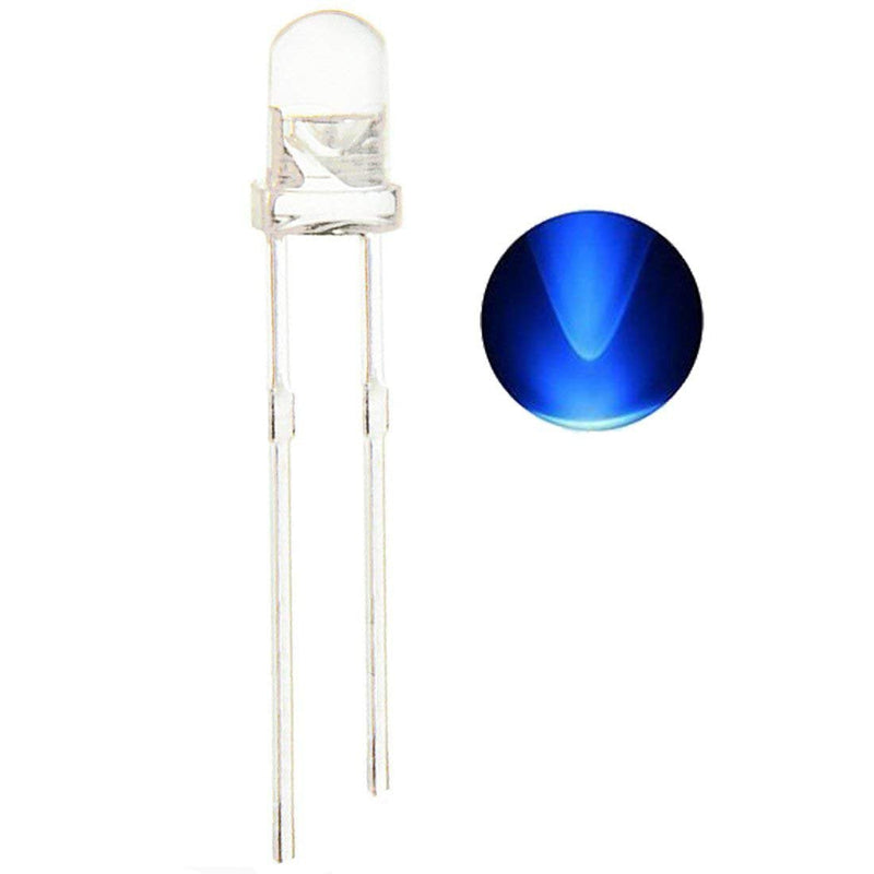 [Australia - AusPower] - Waycreat 100PCS 3mm Blue LED Diode Lights Clear Emitting LEDs for High Intensity Super Bright Lighting Bulb Lamps Electronics Components Lamp Diodes C)blue(100pcs) 