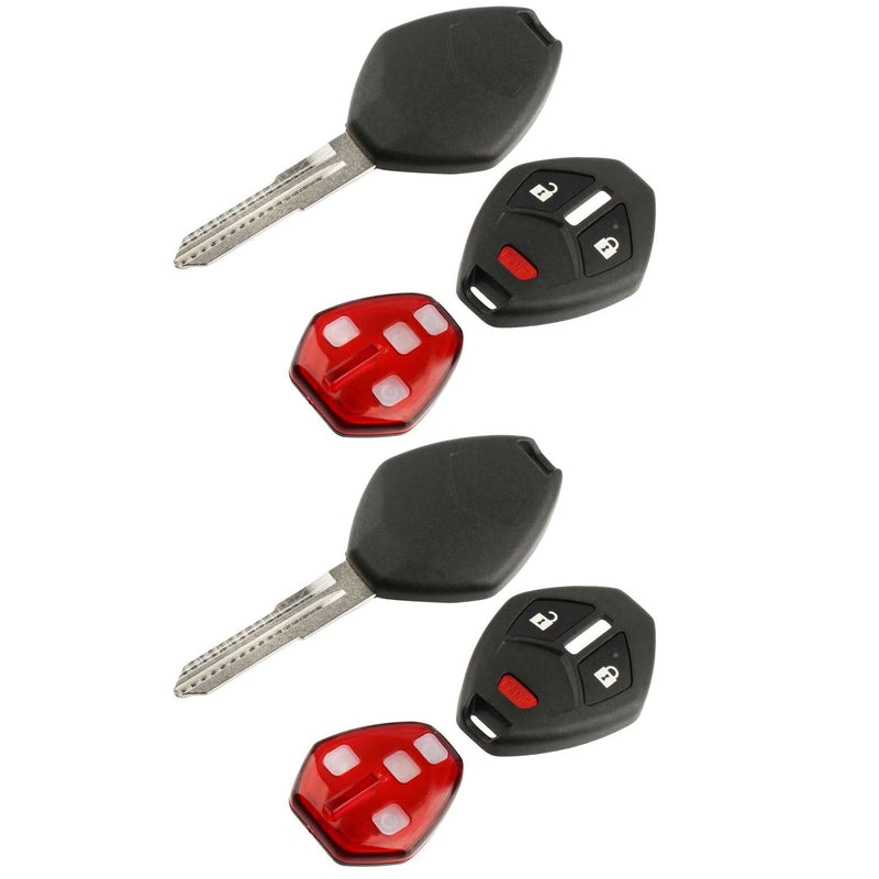 [Australia - AusPower] - 2 Key Fob Keyless Entry Remote Shell Case & Pad fits Mitsubishi Outlander Lancer Mirage i-MEIV mt-wide-3b-key-case [2] 