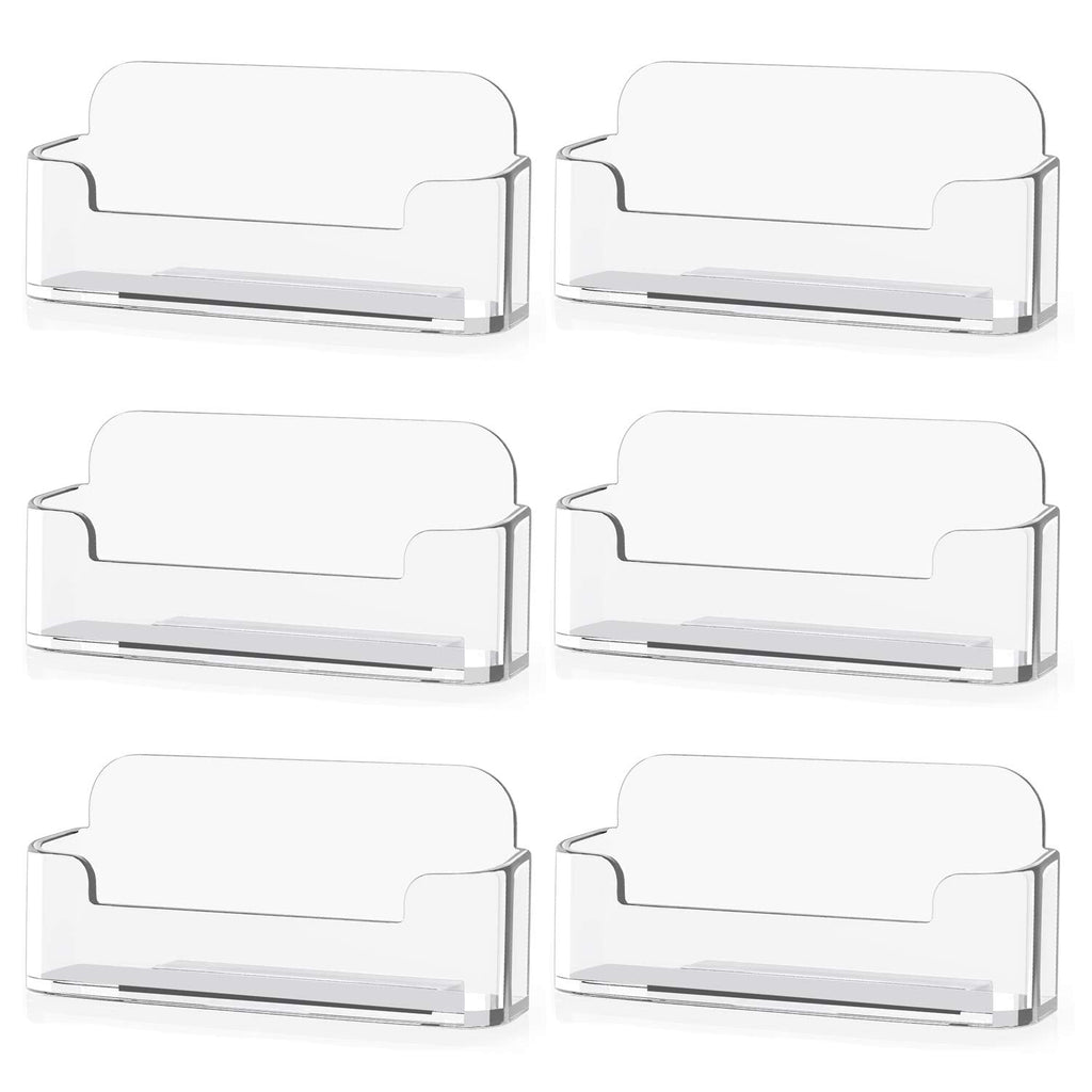 [Australia - AusPower] - MaxGear Clear Acrylic Business Card Holder Display Office Business Card Holder Business Card Stand Business Card Desk Holder, Fits 30-50 Business Cards, 6 Pack 