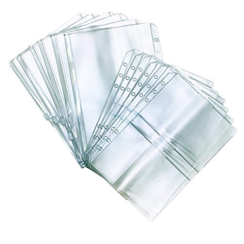 [Australia - AusPower] - LONG TAO 12 Pcs A5 6 Holes Loose Leaf Notebook Refills Filler Organizer 6 Pcs Zipper Bag and 6 Pcs Business Card Refill Page Included 