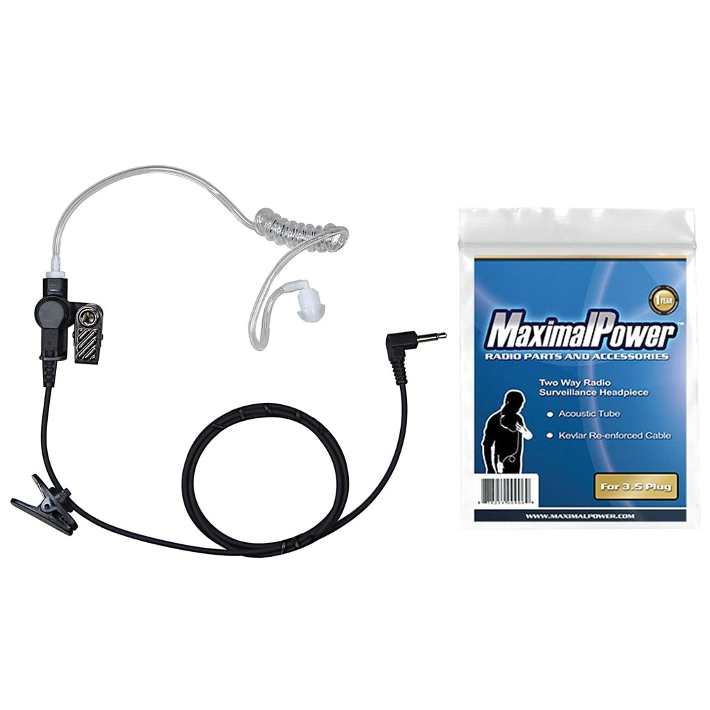 [Australia - AusPower] - Maximalpower Surveillance 1-Wire Headset Earpiece 3.5mm Plug for 2 Way Radio with Straight Wire Length 3.5ft (43", 1.1 Meter) 