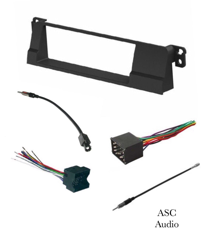 [Australia - AusPower] - ASC Car Stereo Install Dash Kit, Wire Harness, and Antenna Adapter for installing a Single Din Aftermarket Radio for 1999 2000 2001 2002 2003 2004 2005 BMW E46 318 323 325 328 330 