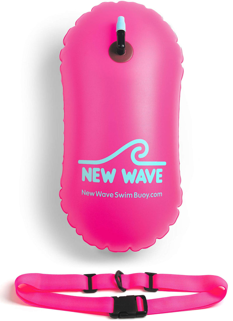 [Australia - AusPower] - New Wave Swim Bubble for Open Water Swimmers and Triathletes - Be Bright, Be Seen & Be Safer with New Wave While Swimming Outdoors with This Safety Swim Buoy Tow Float (Pink) 