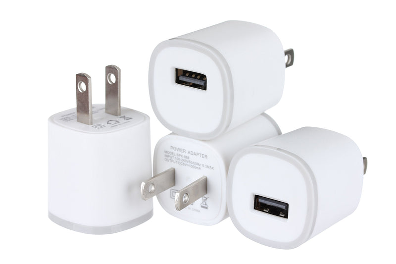 [Australia - AusPower] - Spark Electronics 4PC 1 Port Rapid Speed [Matte White] Tapered Universal USB Power Adapter Wall Charger Compatible with Apple iPhone 7 7 Plus 6 6S Plus 5 s C Samsung Galaxy S7/S6 Edge Note Nokia 