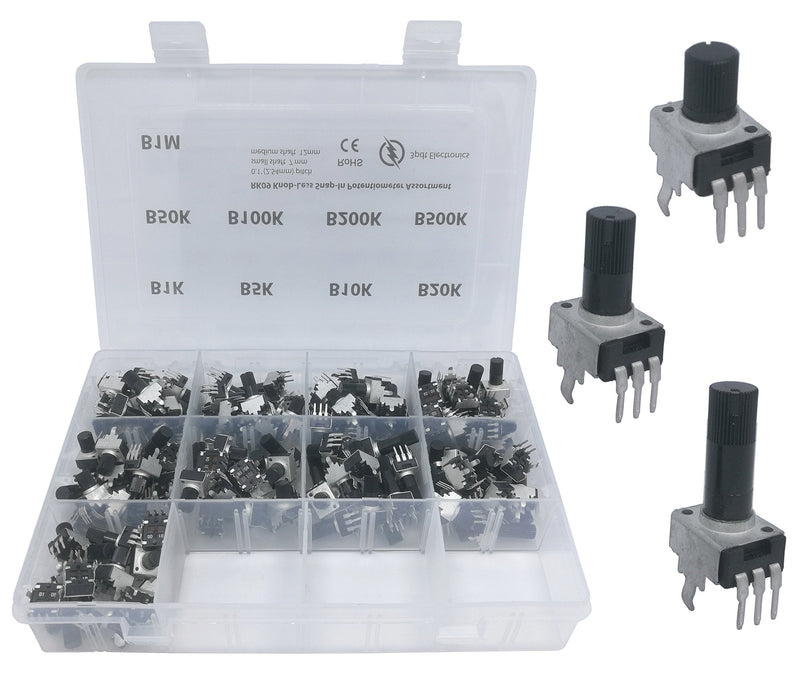 [Australia - AusPower] - 108 pcs 9 Values 3 Shaft Size knobless snap-in Mini Pot RK09 Small Potentiometer Assortment Kit for PCB Mount B1K, B5K, B10K, B20K, B50K, B100K, B200K, B500K, B1M 