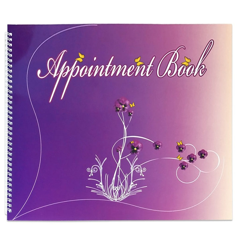 [Australia - AusPower] - Beauticom Undated Hourly Appointment Schedule Planner Organizer Book for Massage Spas, Nail Salons, Therapists, Stylists and More (6 Column (Purple Flower Design)) 6 Column (Purple Flower Design) 