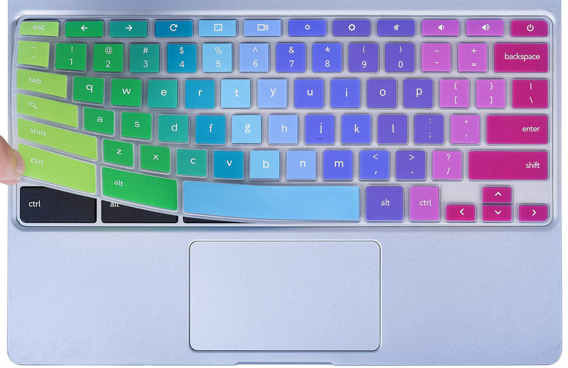 [Australia - AusPower] - Colorful Keyboard Cover for 2020-2017 Samsung Chromebook 4 3 XE310XBA XE500C13 XE501C13 11.6/Chromebook 4 15.6" XE350XBA/Chromebook 2 XE500C12/Chromebook Plus V2 XE520QAB XE521QAB 12.2", Rainbow 