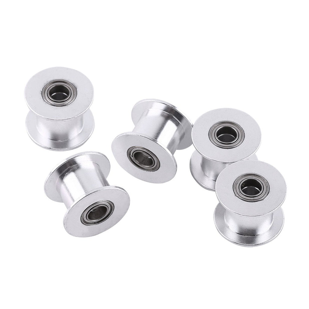 [Australia - AusPower] - 5Pcs Synchronous Pulley,3D Printer Accessories 2GT Aluminum Timing Belt Pulley Wheel 20 Tooth 5mm Bore Without Teeth for Belt Width 10mm 