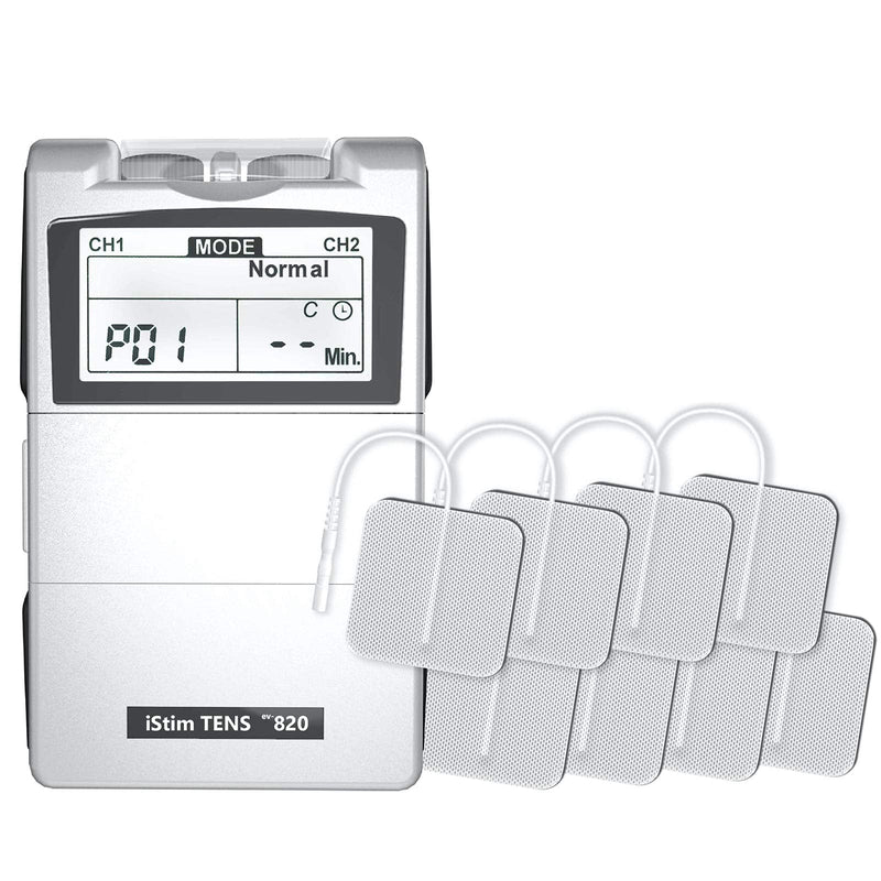 [Australia - AusPower] - iStim Tens Unit Stimulator Machine - EV820 with 8 Electrodes Japanese Gel for Pain Management, Back Pain and Rehabilitation 