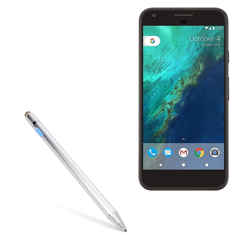 [Australia - AusPower] - BoxWave Stylus Pen Compatible with Google Pixel (Stylus Pen by BoxWave) - AccuPoint Active Stylus, Electronic Stylus with Ultra Fine Tip for Google Pixel - Metallic Silver 