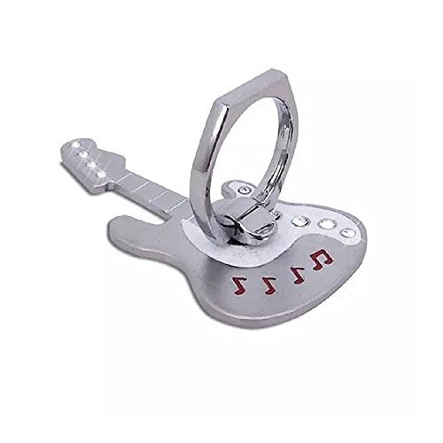 [Australia - AusPower] - Universal Phone Ring Bracket holder,UCLL Unique Design Diamond Guitar Finger Grip Stand Holder Ring Phone Ring Grip Creative Gift (Silver) silver 