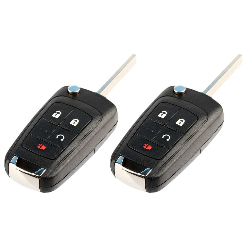 [Australia - AusPower] - Key Fob Keyless Entry Remote Flip Shell Case & Pad fits Chevy 2010-2017 Equinox / 2012-2017 Sonic / 2015-2017 Trax/GMC 2010-2017 Terrain, Set of 2 g-512-4b-rs-flip-case [2] 