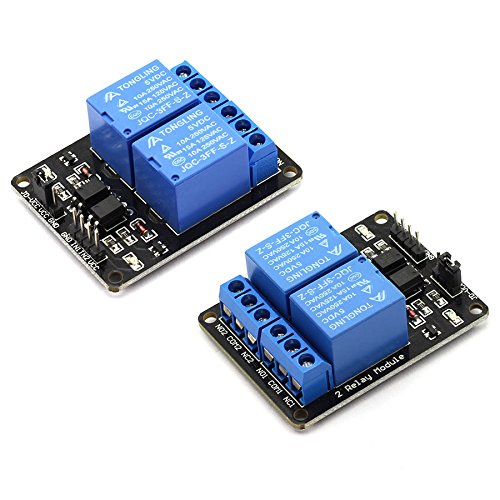 [Australia - AusPower] - DZS Elec 2pcs 2 Channel Relay Module with Optocoupler 5V Active Low Level Amplifier Trigger JD-VCC Relay Power VCC Power 2 x Relay 