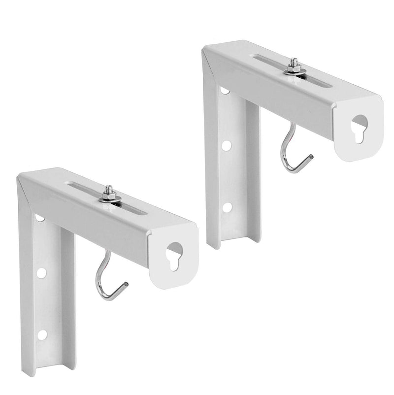 [Australia - AusPower] - Mount-It! Projector Screen Wall Mount L-Brackets - Wall Hanging Bracket For Home Projector and Movie Screens, 6 inch Adjustable Mounting Hooks for Projection Screen, 1 Pair, White, 66 Lb Capacity Each 