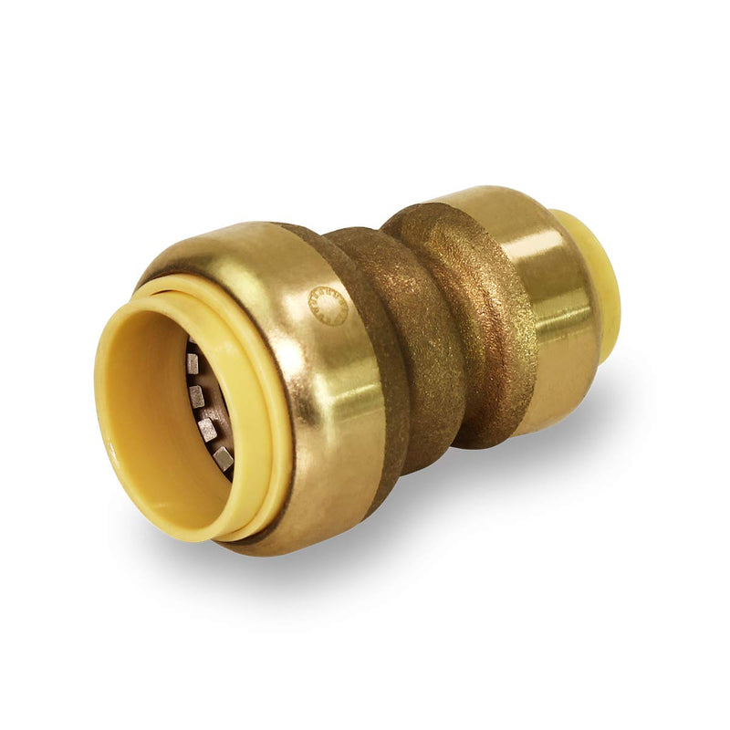 [Australia - AusPower] - Everflow Supplies Pushlock UPSC134 1 Inch x 3/4 Inch Long Push X Push Coupling for Push-Fit Fitting, Made w/Lead Free DZR Forged Brass, Connects PEX, CPVC & Copper, Pre-Lubricated Quick Installation 1 x 3/4 