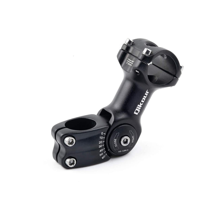 [Australia - AusPower] - 31.8 Bike Stem Adjustable 0-60 Degree Bicycle Stem Handlebar Riser Extender for Road Bike, Mountain Bike, MTB, BMX (Only Fit 1.25"/31.8mm Handlebar) 31.8 x 110mm 