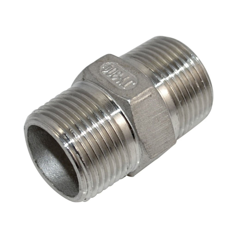 [Australia - AusPower] - Megairon 3/4" x 3/4" NPT Male Threaded Hex Nipple,Stainless Steel 304 Quick Coupler Pipe Fitting 0.75 Inch 