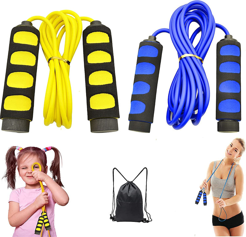 [Australia - AusPower] - Ponydash Jump Rope, Jump Ropes for Kids, 2 Pack Kids Jump Rope Lightweight &Adjustable &Durable jumping rope for Fitness-Speed Jump Rope for Women Men Youth, Foam Grips Handles for , Workout 
