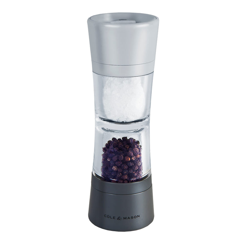 [Australia - AusPower] - Cole & Mason Lincoln Duo Salt and Pepper Grinder Combo, Acrylic Combination Mill Includes Premium Salt and Peppercorns 