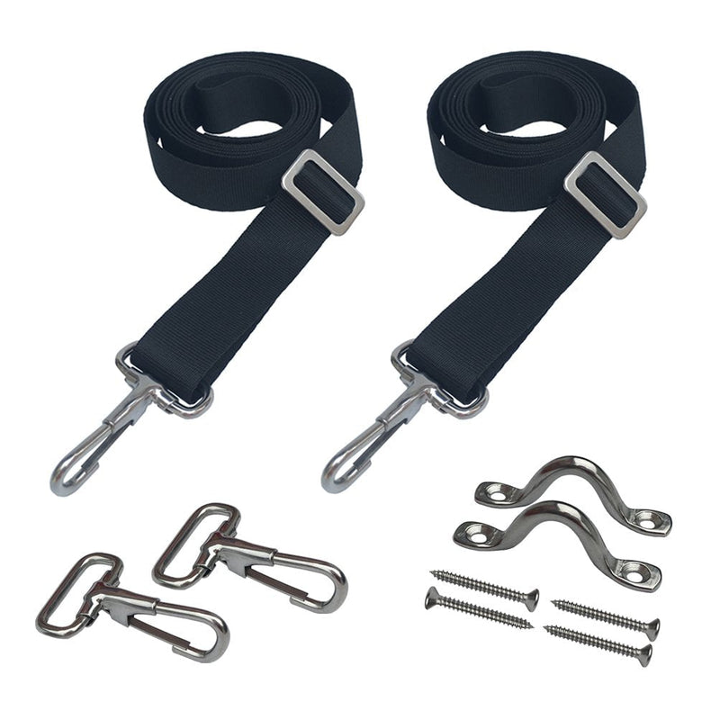 [Australia - AusPower] - Vtete 2 PCS Adjustable Bimini Top Straps with Loops + Snap Hooks + Eye Straps - 28"~60" Stainless Steel Boat Awning Hardware 