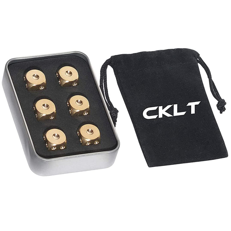 [Australia - AusPower] - Metal Dice Set 6pcs, Solid Brass Dice with Gift Metal Case and Portable Bag, 6 Sided Metal Dice for Tables Board Game, Poker Party Role Playing Games 