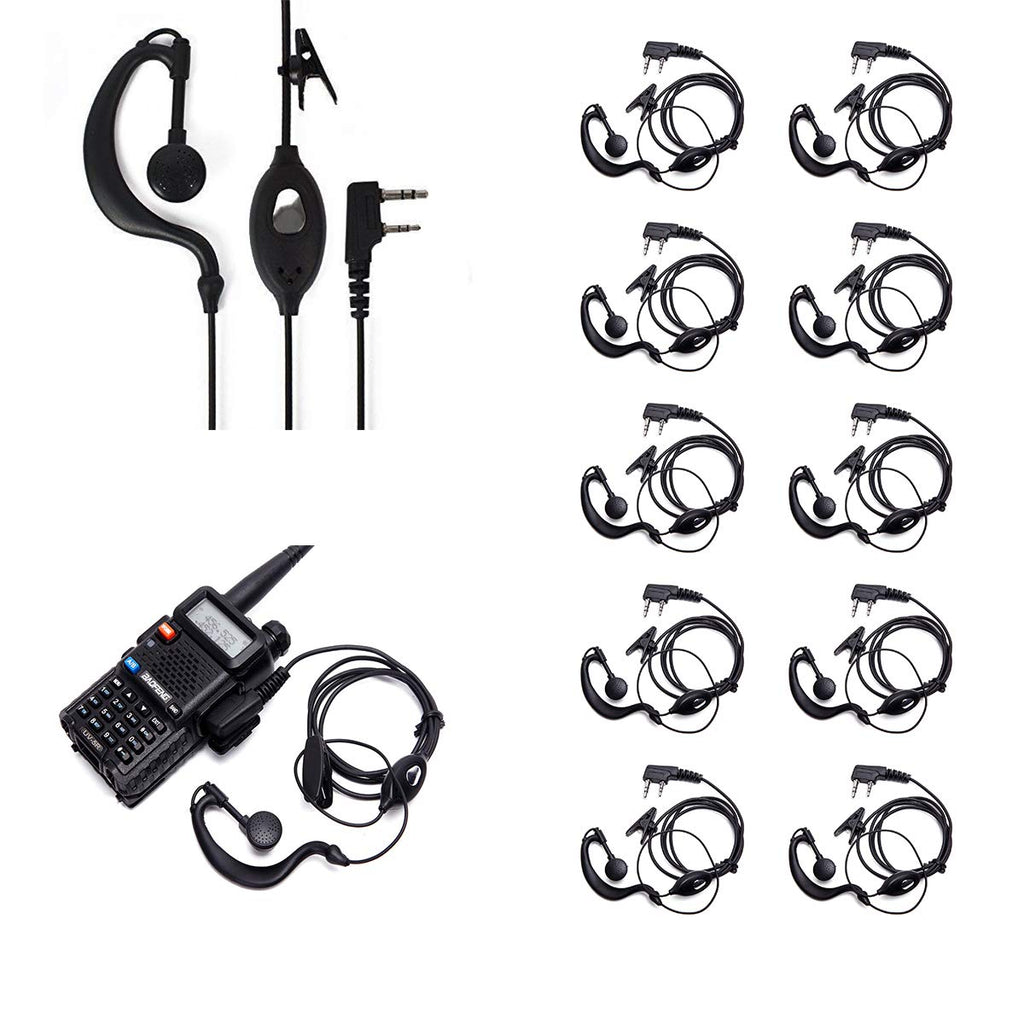 [Australia - AusPower] - Ybee Newest 10 Pack Earpiece Headset Mic for Baofeng UV 5R/5RA/5RA+/5RB/5RC/5RD/5RE/5RE+ 666s 777s 888s Two-Way Radio 