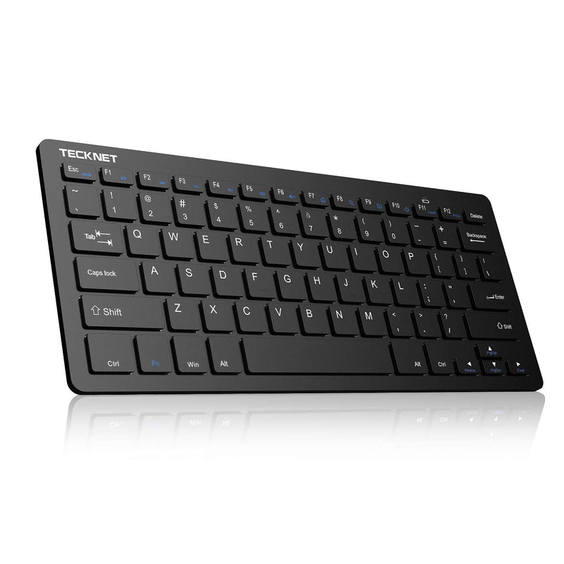 [Australia - AusPower] - TECKNET Wireless Keyboard, 2.4G Portable Mini Computer Keyboard, Quiet Click, 12 Media Keys, Print Screen Key, Compact Ergonomic USB Keyboard for Laptop, Desktop, Smart TV, Notebook, Chromebook 