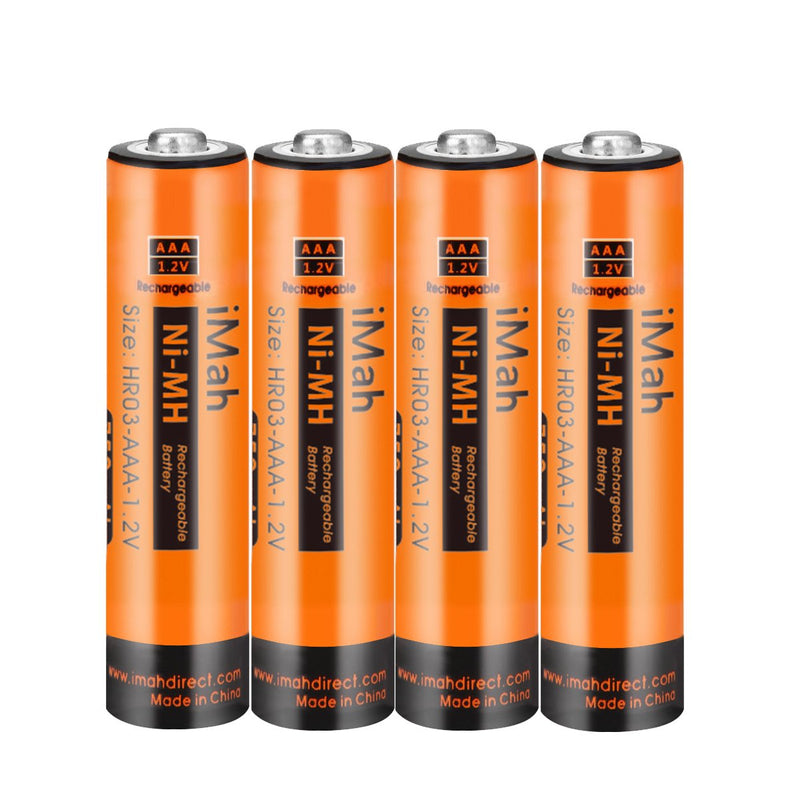 [Australia - AusPower] - 4-Pack iMah 1.2V 750mAh Ni-MH AAA Rechargeable Battery for Panasonic Cordless Phones Also Compatible with BK40AAABU HHR-55AAABU HHR-65AAABU HHR-75AAA/B HHR-4DPA/4B BK30AAABU BT205662 and Solar Lights 