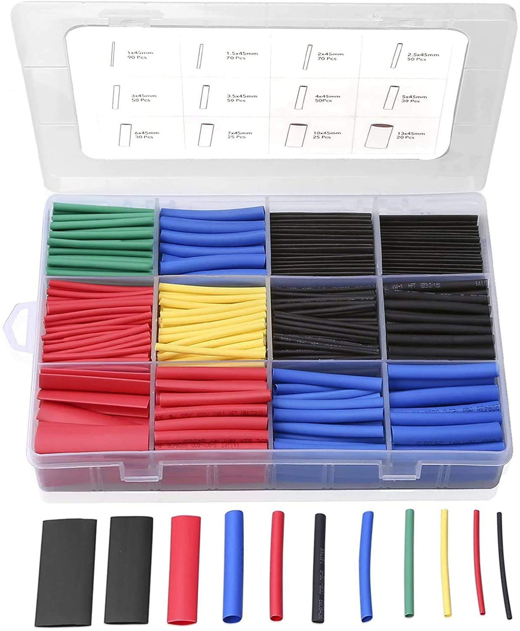 [Australia - AusPower] - 560PCS Heat Shrink Tubing 2:1, Eventronic Electrical Wire Cable Wrap Assortment Electric Insulation Heat Shrink Tube Kit with Box(5 colors/12 Sizes) 560pcs 