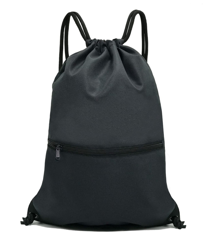 [Australia - AusPower] - HOLYLUCK Drawstring Backpack Bag Sport Gym Sackpack Ablack 