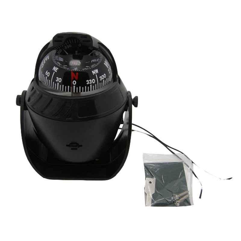 [Australia - AusPower] - Odowalker Electronic LED Light Marine Digital Compass Suitable for Car Boat and Truck Black White 