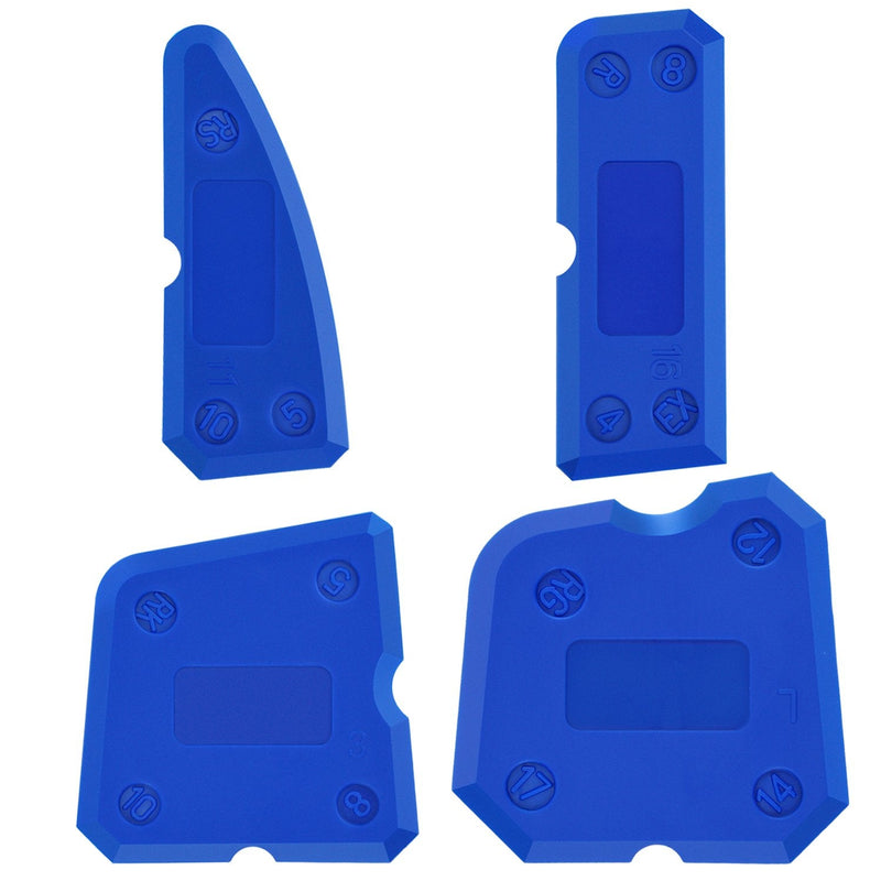 [Australia - AusPower] - Hotop 4 Pieces Caulk Tool Kit Sealant Silicone Finishing Tools Caulking Tools for Silicone Sealant Grout Finishing Sealing (Blue) 