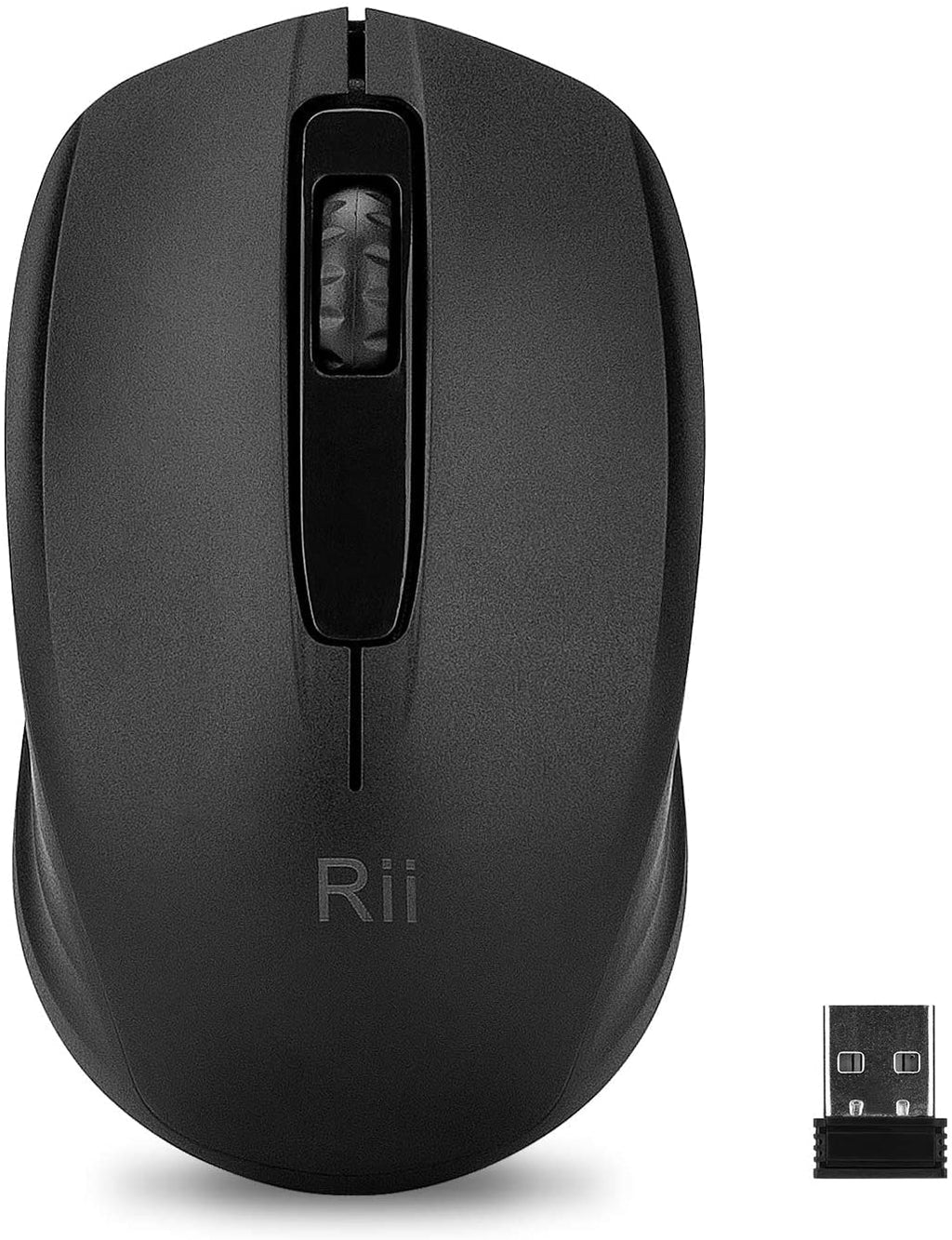 [Australia - AusPower] - Rii Wireless Mouse 1000 DPI for PC, Laptop, Windows,Office Included Wireless USB dongle (Black) Black 