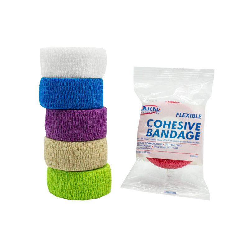 [Australia - AusPower] - DUKAL Cohesive Bandage, Non-Sterile, Latex, 1" Width, 5 yd. Length, Assorted Colors, Pack of 30 