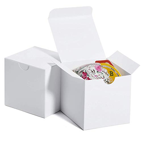 [Australia - AusPower] - MESHA White Gift Box 3x3x3 Small Cardboard Gift Boxes with Lids, Bridesmaid Proposal Gifts Box, Bridal, Baby Shower, Cupcake Box, Godmother, Groomsmen Proposal Box, Party Favor, Wedding Favor, 50 Pack 3x3x3 Inch (Pack of 50) 