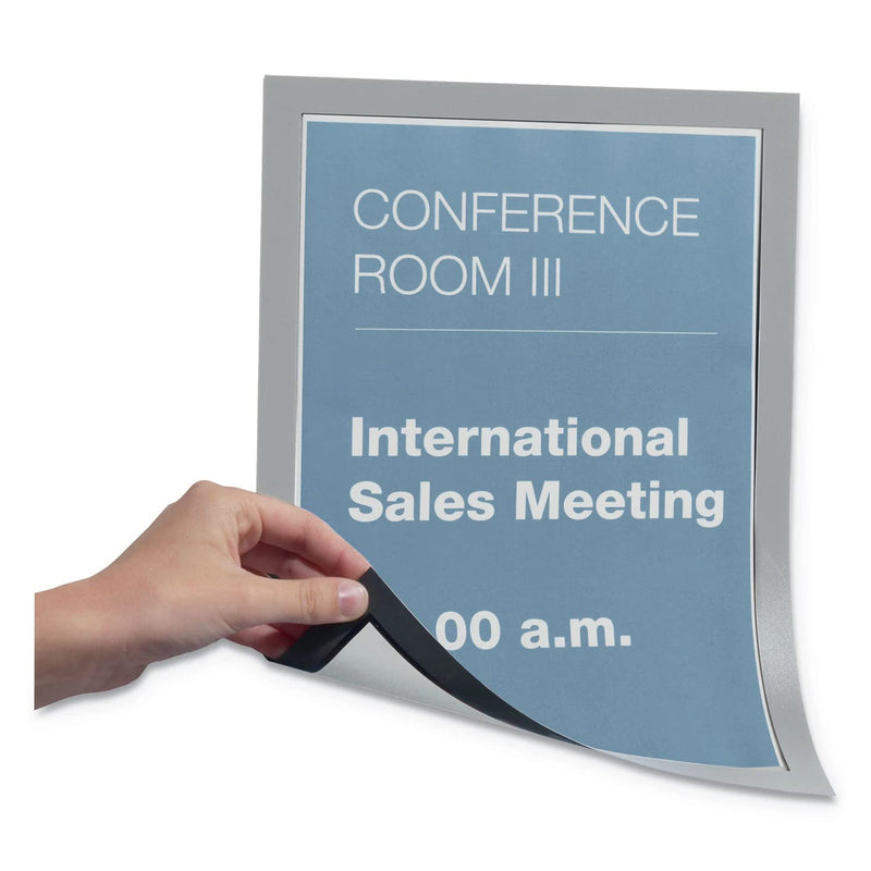 [Australia - AusPower] - DURABLE Magnetic DURAFRAME Document Sign Holder, Letter-Size 8-1/2" x 11", Silver, 2 Pack (477123) Letter, 8-1/2" x 11" 