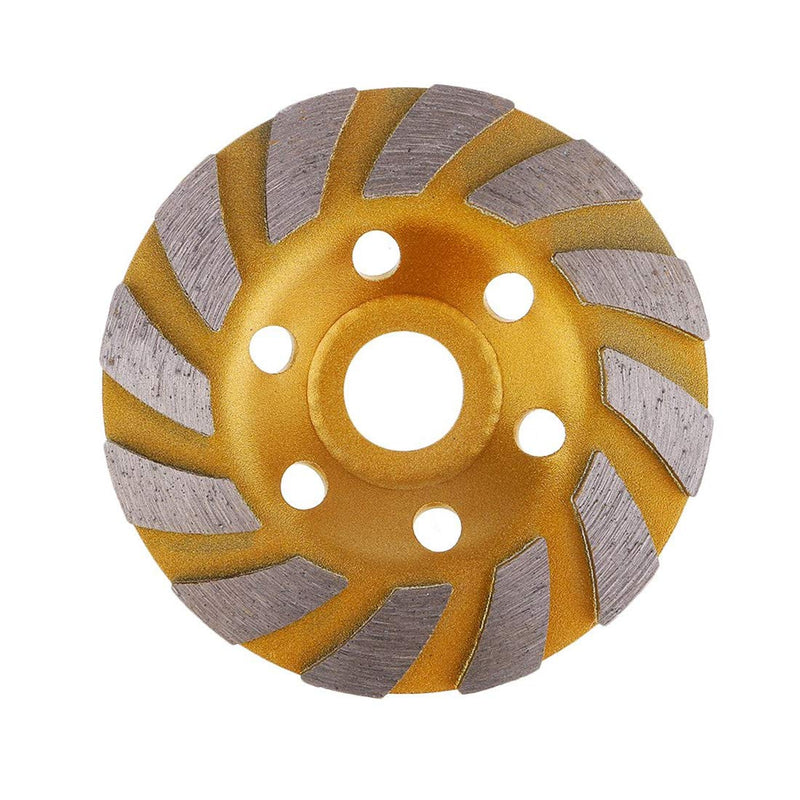 [Australia - AusPower] - SogYupk 4-Inch Concrete Turbo Diamond Grinding Cup Wheel for Angle Grinder 12 Segs Heavy Duty ,Yellow 