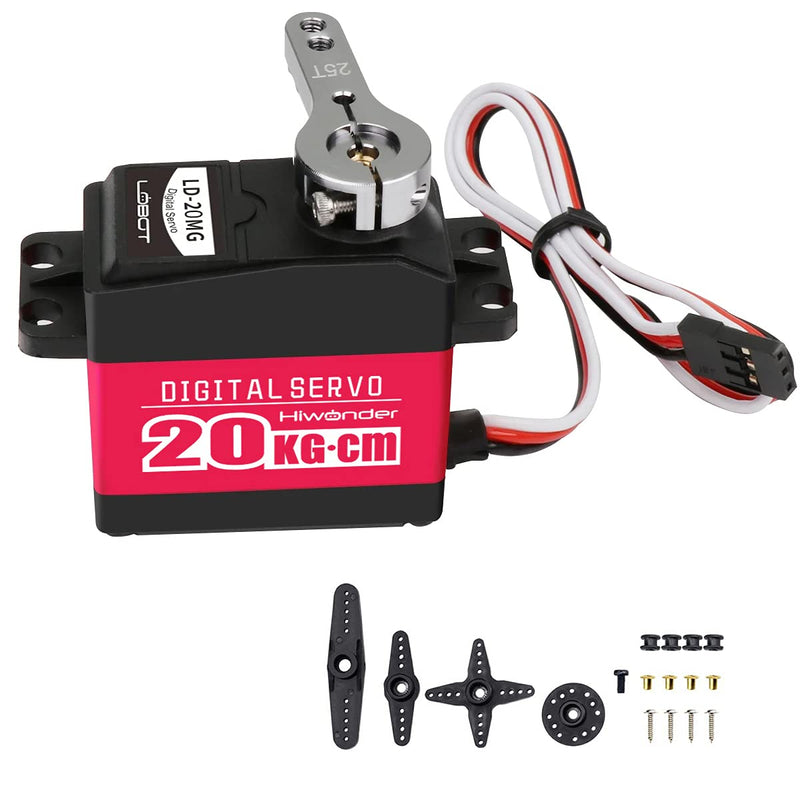 [Australia - AusPower] - 20KG Digital Servo Full Metal Gear High Torque, Aluminium Case Waterproof for Robot DIY (Control Angle 180) 