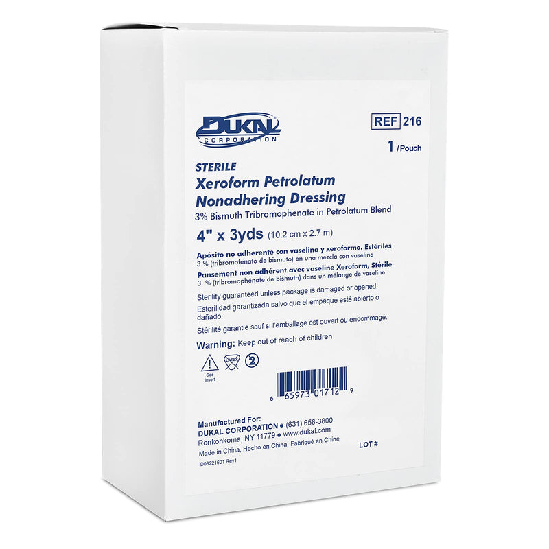 [Australia - AusPower] - Dukal - 216 Xeroform Petrolatum Nonadhering Dressing 3% Bismuth Tribromophenate in Petrolatum Blend 4" x 3yrds ( 10.2 cm x 2.7 m) 