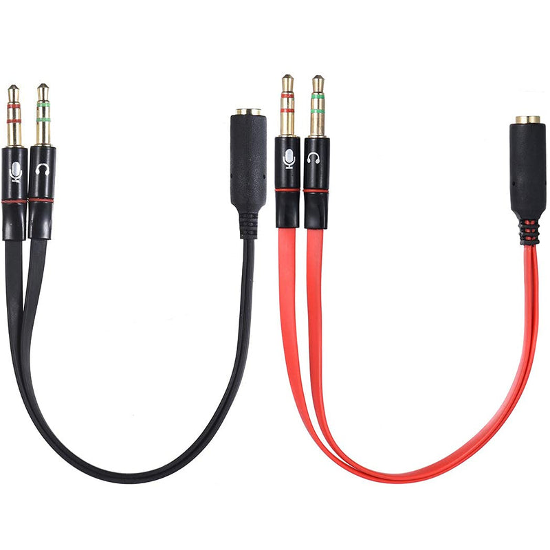 [Australia - AusPower] - Warmstor 2-Pack Headphone Splitter for Computer 3.5mm Female to 2 Dual 3.5mm Male Headphone Mic Audio Y Splitter Cable Smartphone Headset to PC Adapter 