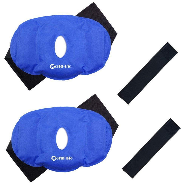 [Australia - AusPower] - Knee Cold Pack for Injury - 2 Reusable Hot and Cold Ice Packs for Knee Surgery, Joint Pain, Arthritis and Chronic Pain, Relief Swelling, Bruises 9.8" x 6.5" - Adjustable & Flexible for Knees, Elbows 2 knee ice packs 9.8" x 6.5" 