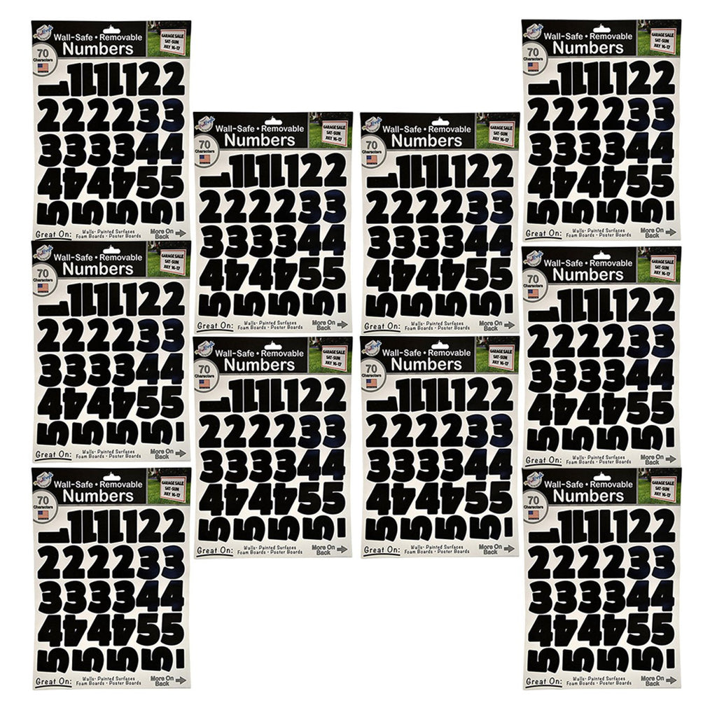 [Australia - AusPower] - Large Alphabet Numbers and Letters Stickers Perfect for Businesses, Walls, Painted Surfaces, Foam Boards, Poster Boards and School Projects! (10 Pack Black Numbers) 10 Pack Black Numbers 