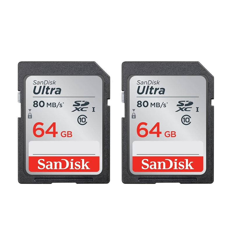 [Australia - AusPower] - SanDisk Ultra 64GB 2‑pack SDXC UHS-I Class 10 Memory Card 