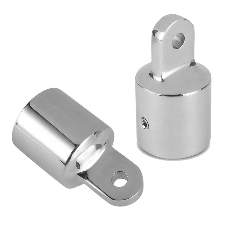 [Australia - AusPower] - Amadget 2 PCS 3/4'' Bimini Top Caps Tube Canopy Hardware, Eye End Top Fitting Marine 316 Stainless Steel, Fits 3/4" OD Round Tubing 