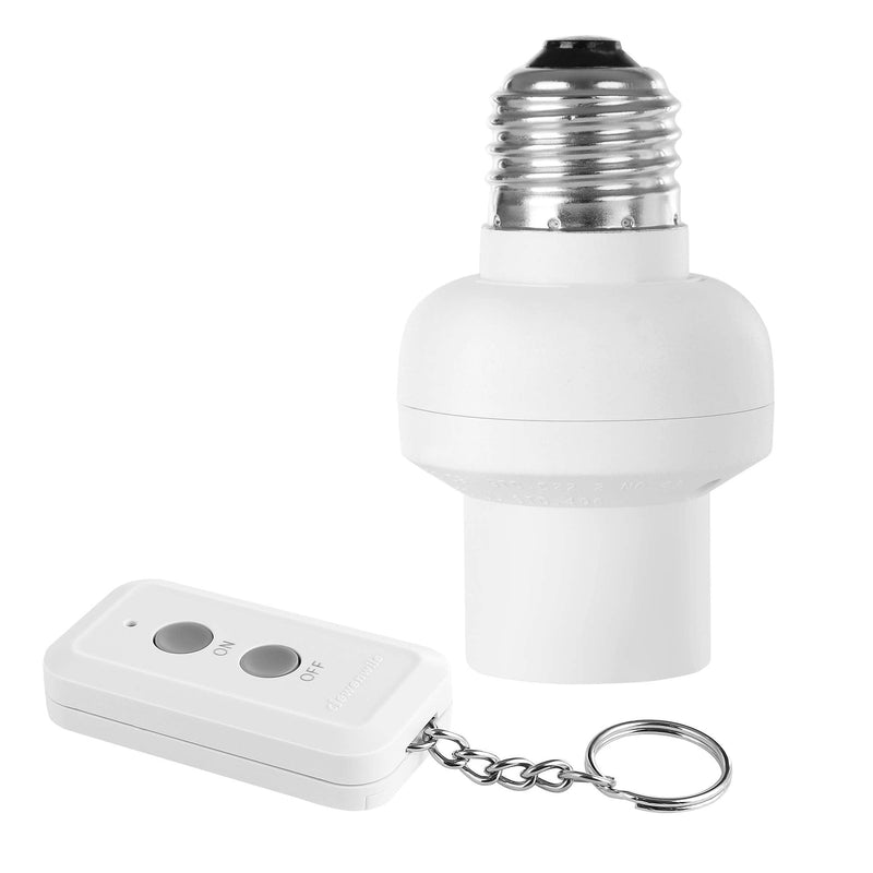 [Australia - AusPower] - DEWENWILS Remote Control Light Lamp Socket E26/E27 Bulb Base, Wireless Light Switch Kit, White (Expandable, HRLSXXA Series) 
