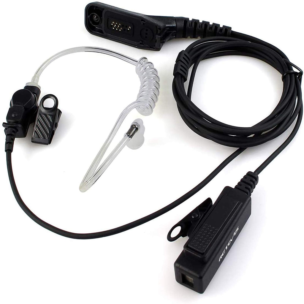 [Australia - AusPower] - Retevis 2 Way Radio Earpiece with Mic 2 Wire Surveillance Acoustic Tube Earpiece for Motorola APX6000 XPR6550 XPR7000 XPR7550e Walkie Talkies(1 Pack) 