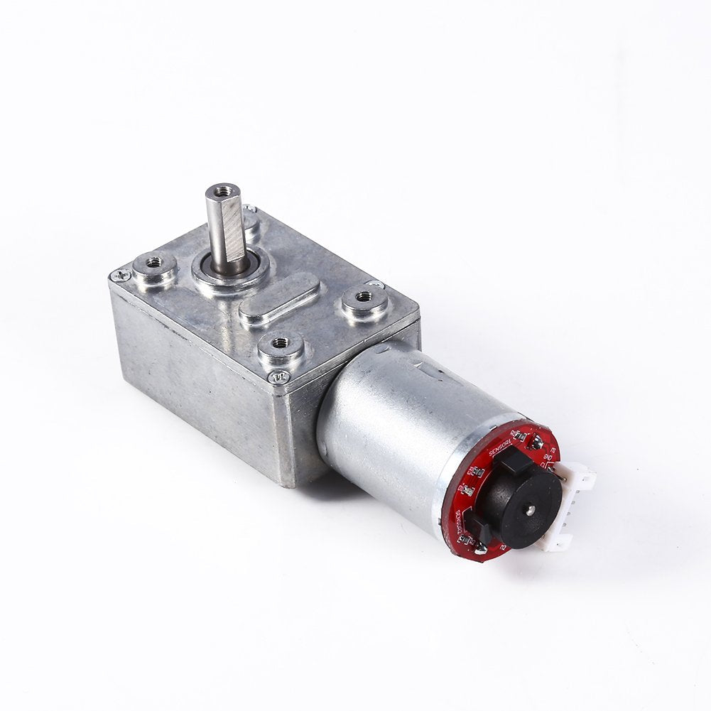 [Australia - AusPower] - DC Worm Gear Motor 12V High Torque Reduction Gear Box with Encoder Srong Self-Locking 6mm Output Shaft(20RPM) 20RPM 