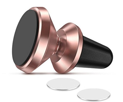 [Australia - AusPower] - Magnetic Mount, iFlash Aluminum Universal Air Vent Magnetic Car Mount Phone Holder, 360 Degree Rotation for Multi-Angle View, Cradle-Less Car Phone Mount Stand, for Apple iPhone/Galaxy (Rose Gold) Rose Gold 